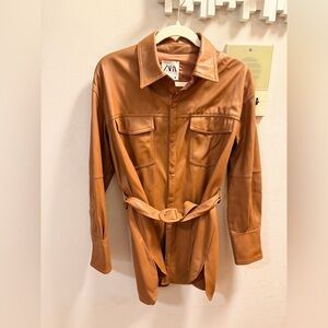 Zara Shirt Jacket Faux Leather